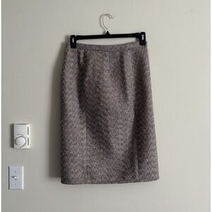 J Crew Zip Front Pencil Skirt Sparkle Tweed Metallic Gold Sz 6 Party Going Out‎